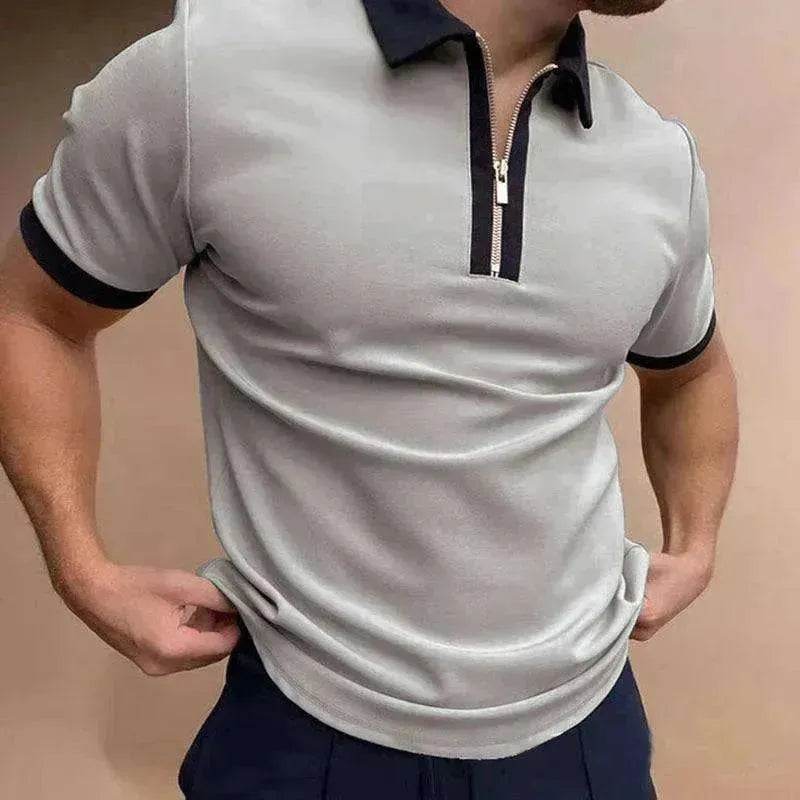 Men's Polo Short-Sleeve Summer Hedging Style Shirt