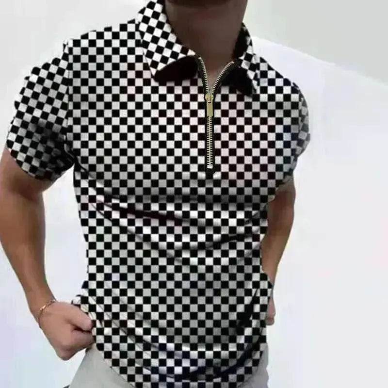Men's Polo Short-Sleeve Summer Hedging Style Shirt