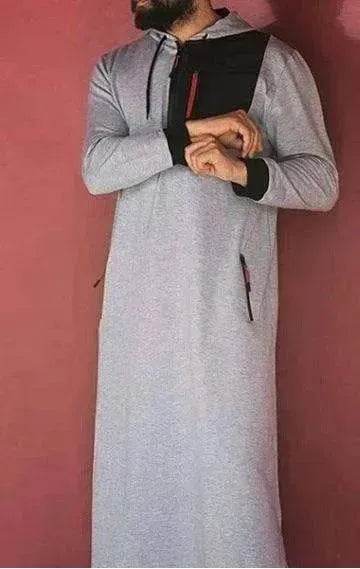 Men's Simple Solid Arabian Pullover Robe