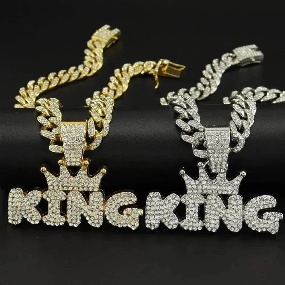 Mens Fashion Alloy Necklace With Diamond Pendant