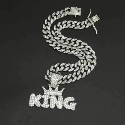 Mens Fashion Alloy Necklace With Diamond Pendant