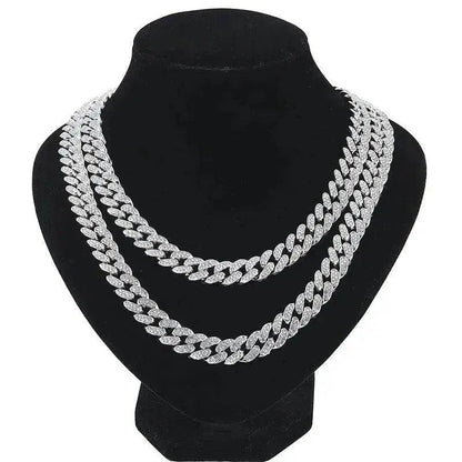 Mens Fashion Simple Full Diamond Cuba Necklace