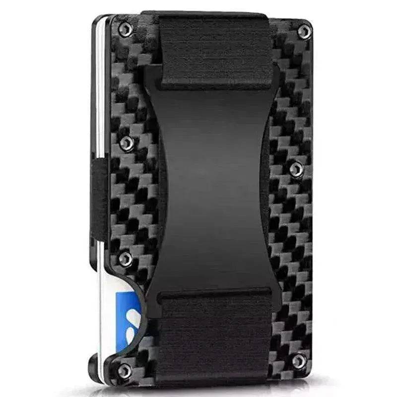 Metal Card Wrapped Carbon Fiber RFID Anti theft Brush Wallet