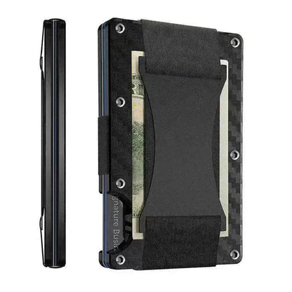 Metal Card Wrapped Carbon Fiber RFID Anti theft Brush Wallet