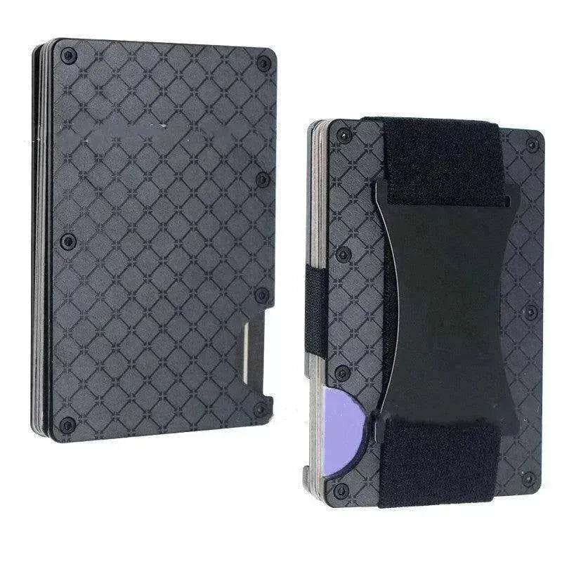 Metal Card Wrapped Carbon Fiber RFID Anti theft Brush Wallet