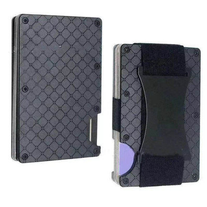 Metal Card Wrapped Carbon Fiber RFID Anti theft Brush Wallet