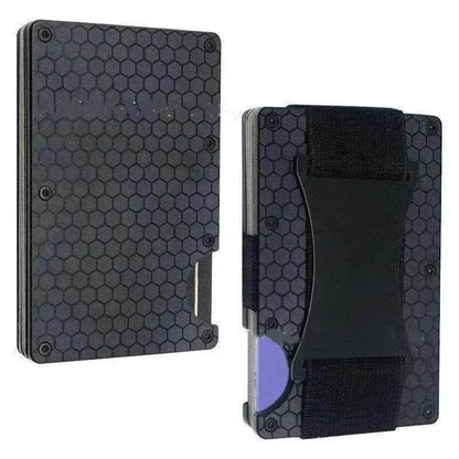 Metal Card Wrapped Carbon Fiber RFID Anti theft Brush Wallet
