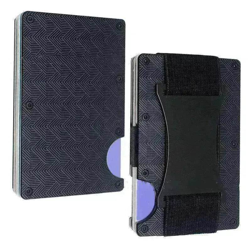 Metal Card Wrapped Carbon Fiber RFID Anti theft Brush Wallet