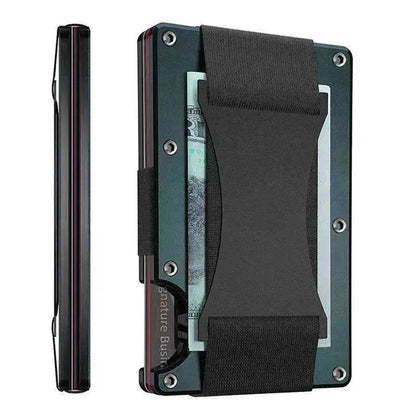 Metal Card Wrapped Carbon Fiber RFID Anti theft Brush Wallet