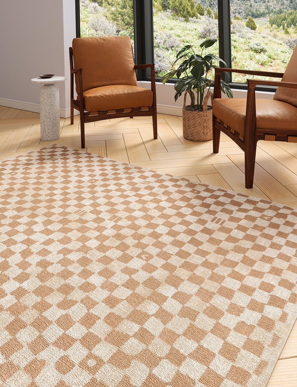 Tapis naturel à damiers Metro