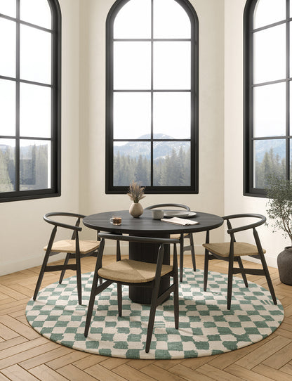 Metro Checkered Slate Green Rug
