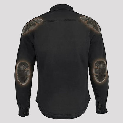 Milwaukee Leather Men's Faded Denim Armored Shirt Jacket