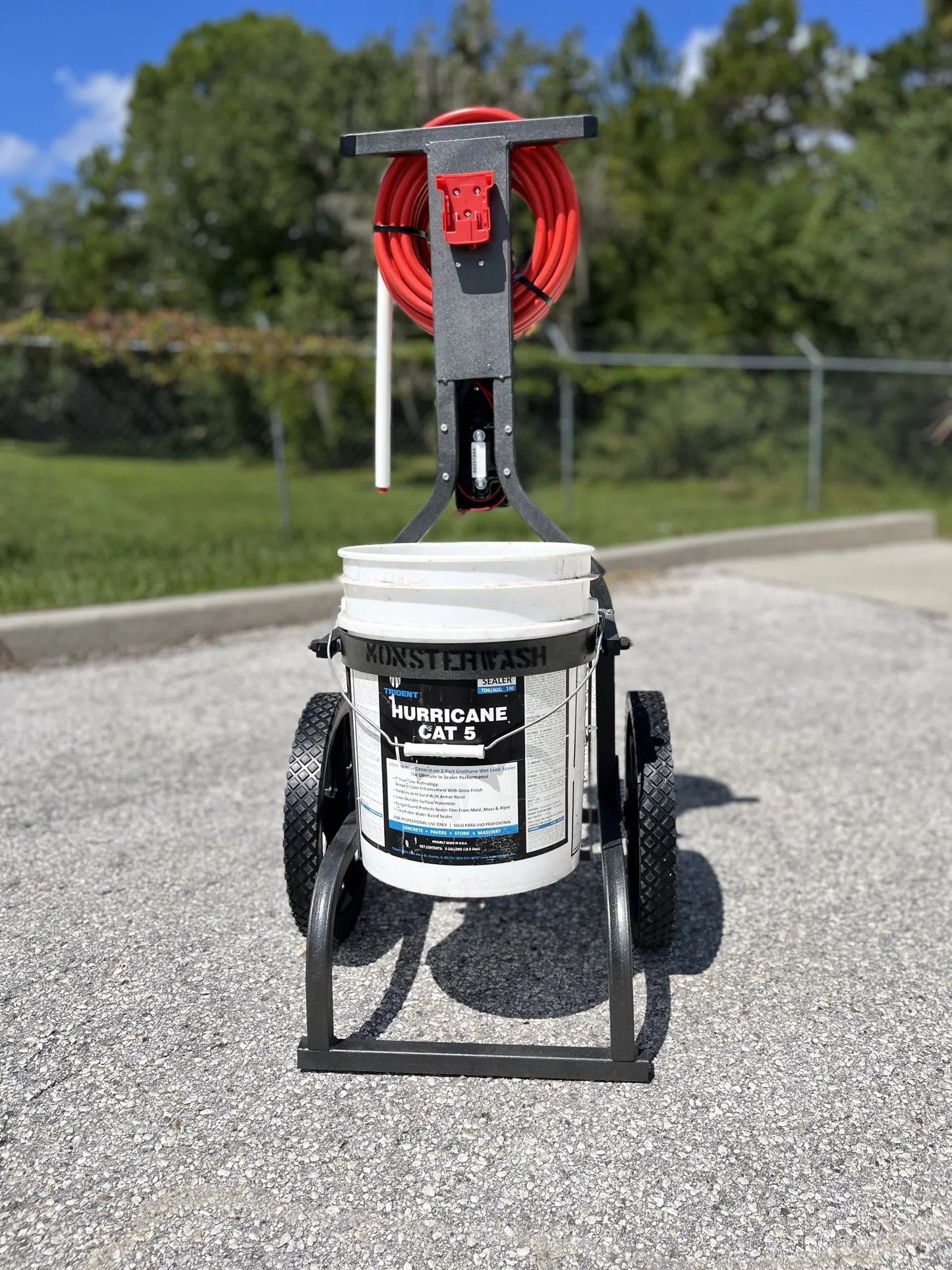 MonsterWash Sealer Pail Sprayer Cart