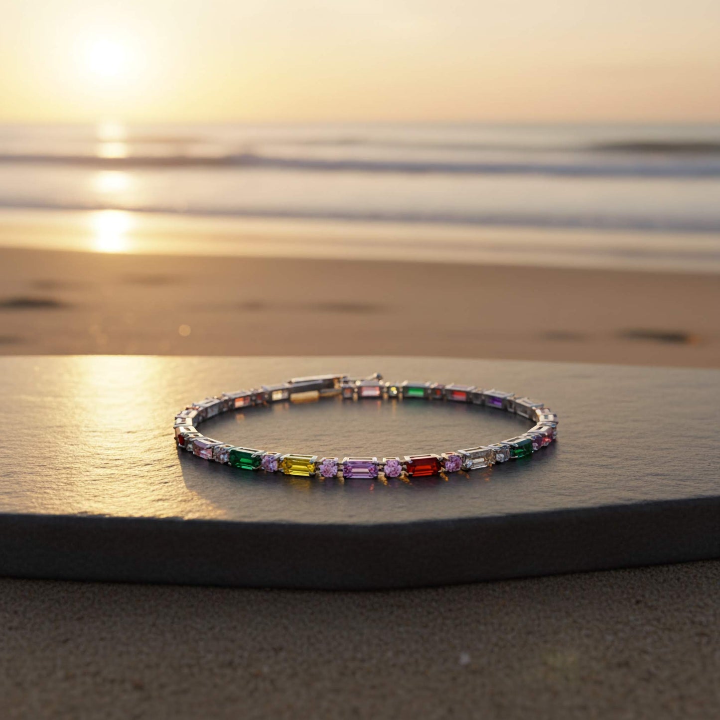 Aurora Spectrum Tennis Bracelet | Multicolor CZ Sparkle