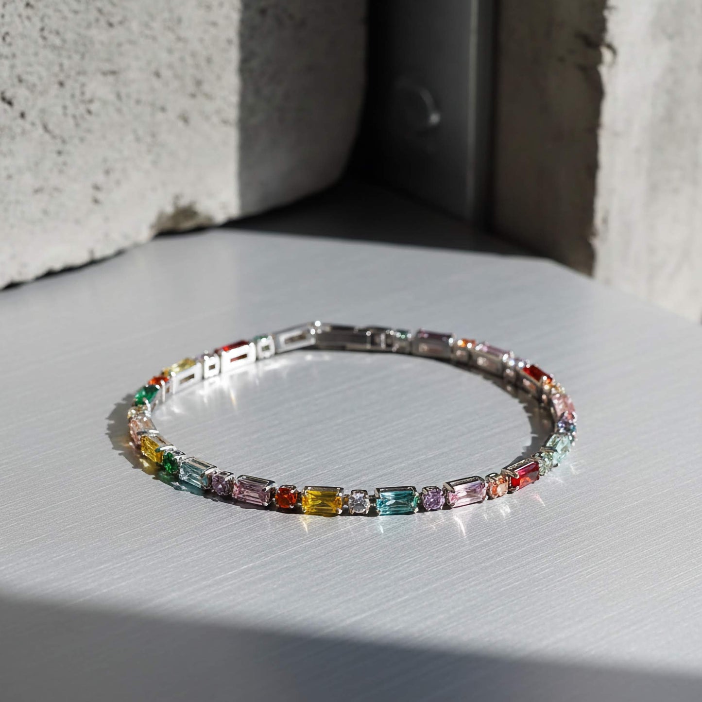 Aurora Spectrum Tennis Bracelet | Multicolor CZ Sparkle