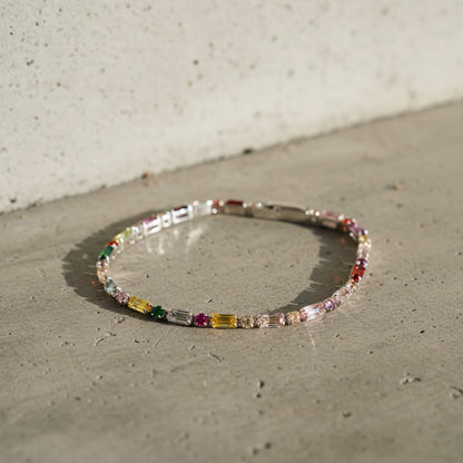 Aurora Spectrum Tennis Bracelet | Multicolor CZ Sparkle