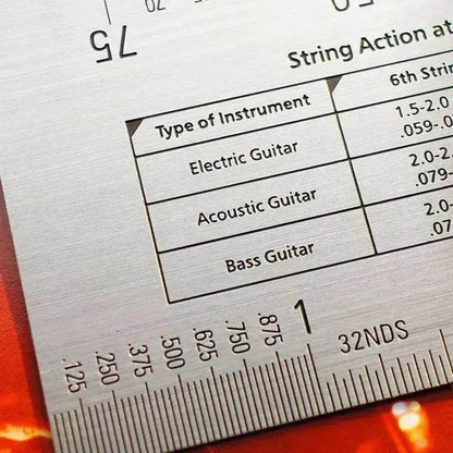 Multifunctional guitar height measuring ruler