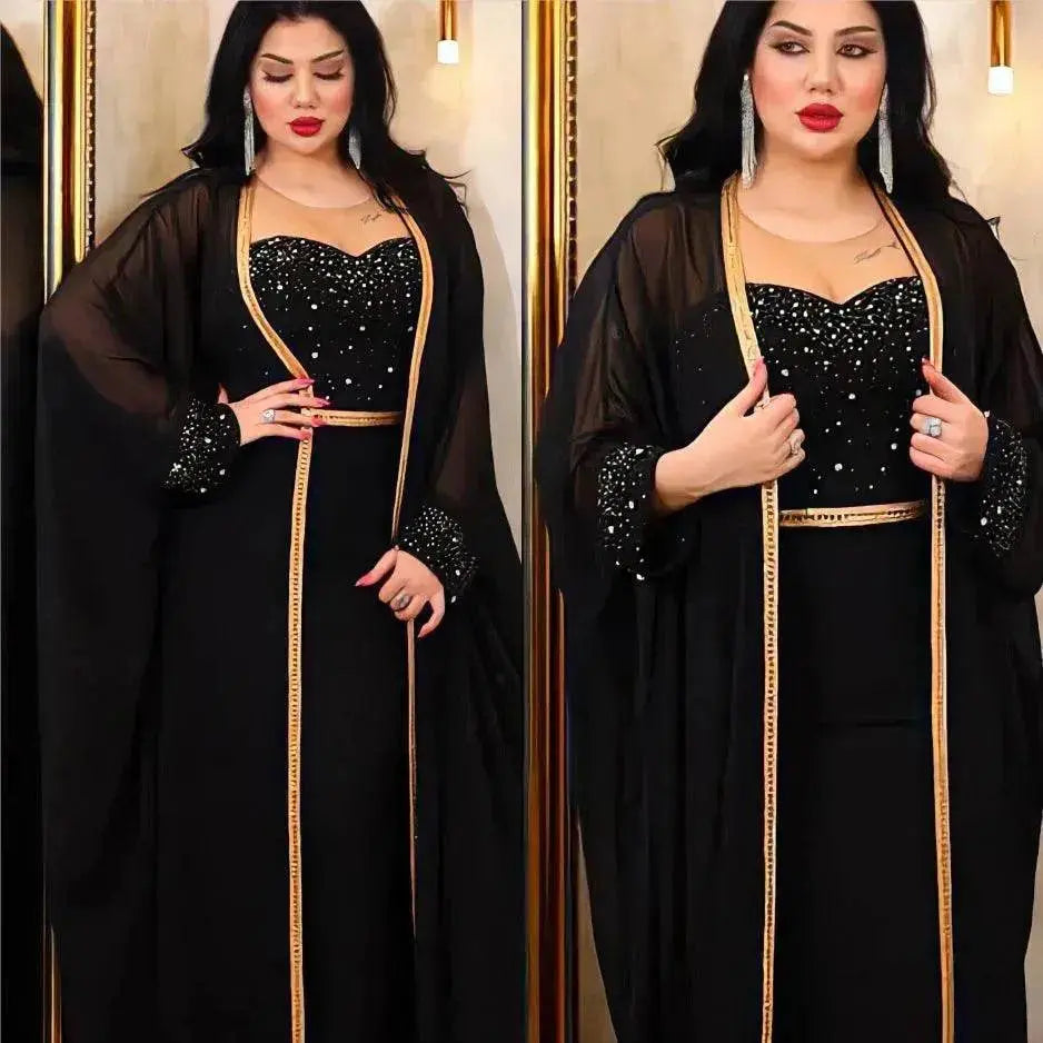 Ensemble 2 pièces musulman turc pour femmes arabes, robe longue, vêtements africains traditionnels, robe de fée