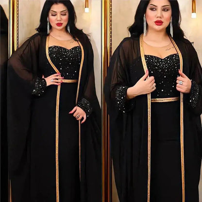 Ensemble 2 pièces musulman turc pour femmes arabes, robe longue, vêtements africains traditionnels, robe de fée