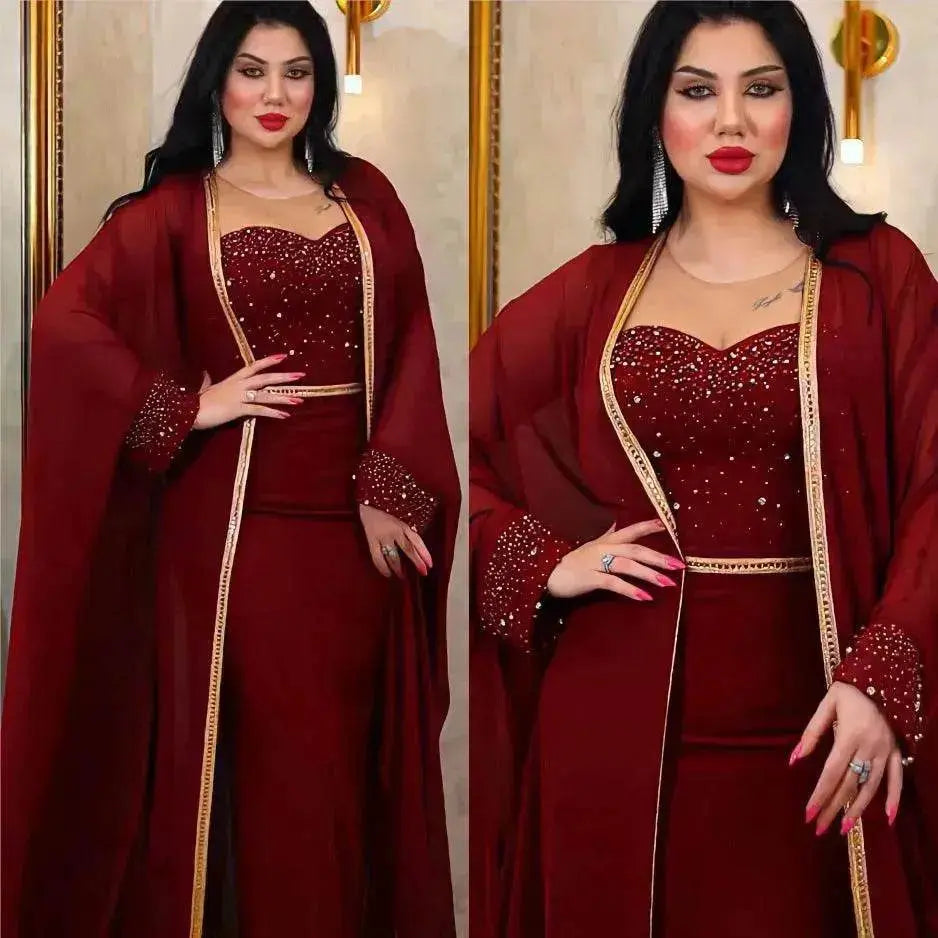 Ensemble 2 pièces musulman turc pour femmes arabes, robe longue, vêtements africains traditionnels, robe de fée