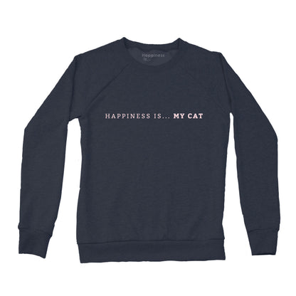 Women's My Cat Crew Sweatshirt, True Navy