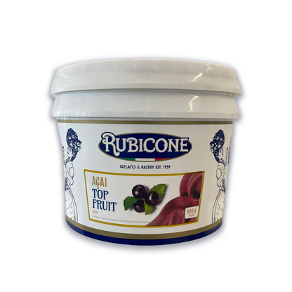 Acai Paste and Spreadable Filling Cream - Shelf-Stable - 3 KG Bucket - Acai Soft Serve Sorbet - Acai Sorbet Gelato - Make Acai Bowls and Smoothies - Rubicone Canada - Ships Free Within Canada on Orders Above CAD $199
