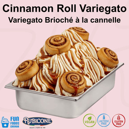 Garniture à Dessert Sundae Roulé à la Cannelle - Seau de 3 KG - Variegato Roulé à la Cannelle - Rubicone Canada - Livraison Gratuite au Canada pour les Commandes de Plus de 199 CAD