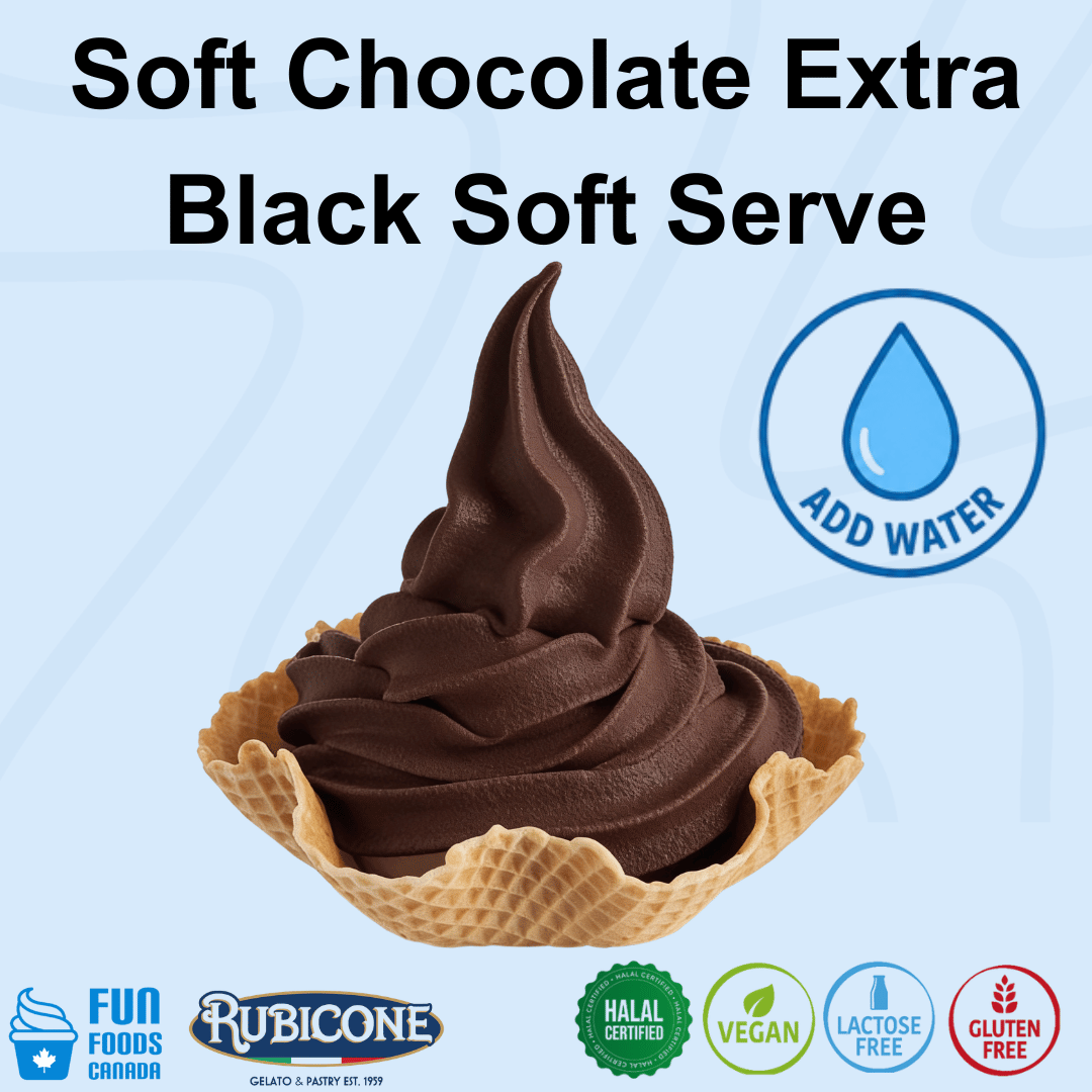 "PRE-ORDER" VeganBliss Chocolate (Extra Black) - Vegan Premium Soft Serve Mix - 1.9 KG Bag or Case of 8 x 1.9 KG bags - Rubicone Canada - Ships Free Within Canada on Orders Above CAD $199