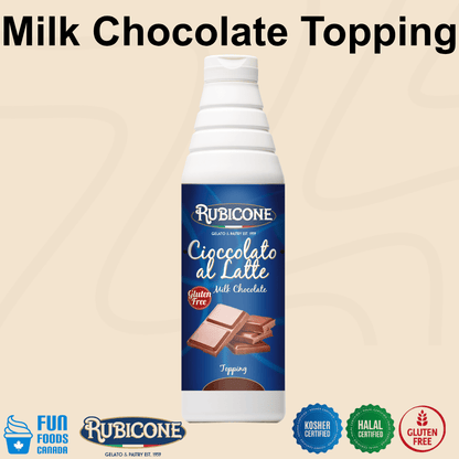 Garniture au chocolat au lait - Bouteille compressible de 1 kg - Rubicone Canada - Expédition gratuite au Canada pour les commandes de plus de 199 CAD