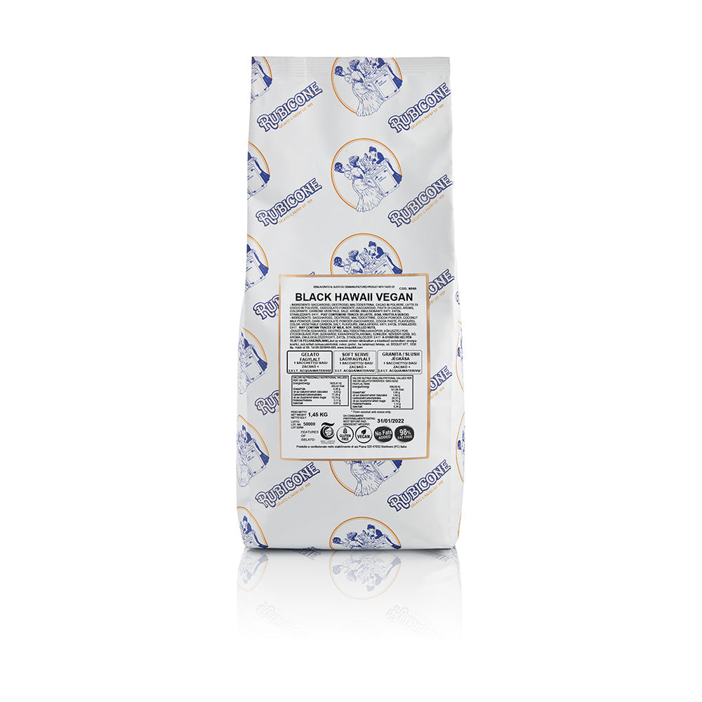 Vegan Black Hawaii Ready Base for Gelato & Soft Serve - Case of 8 x 1.45 KG bags - Rubicone Canada - Ships Free Within Canada on Orders Above CAD $199