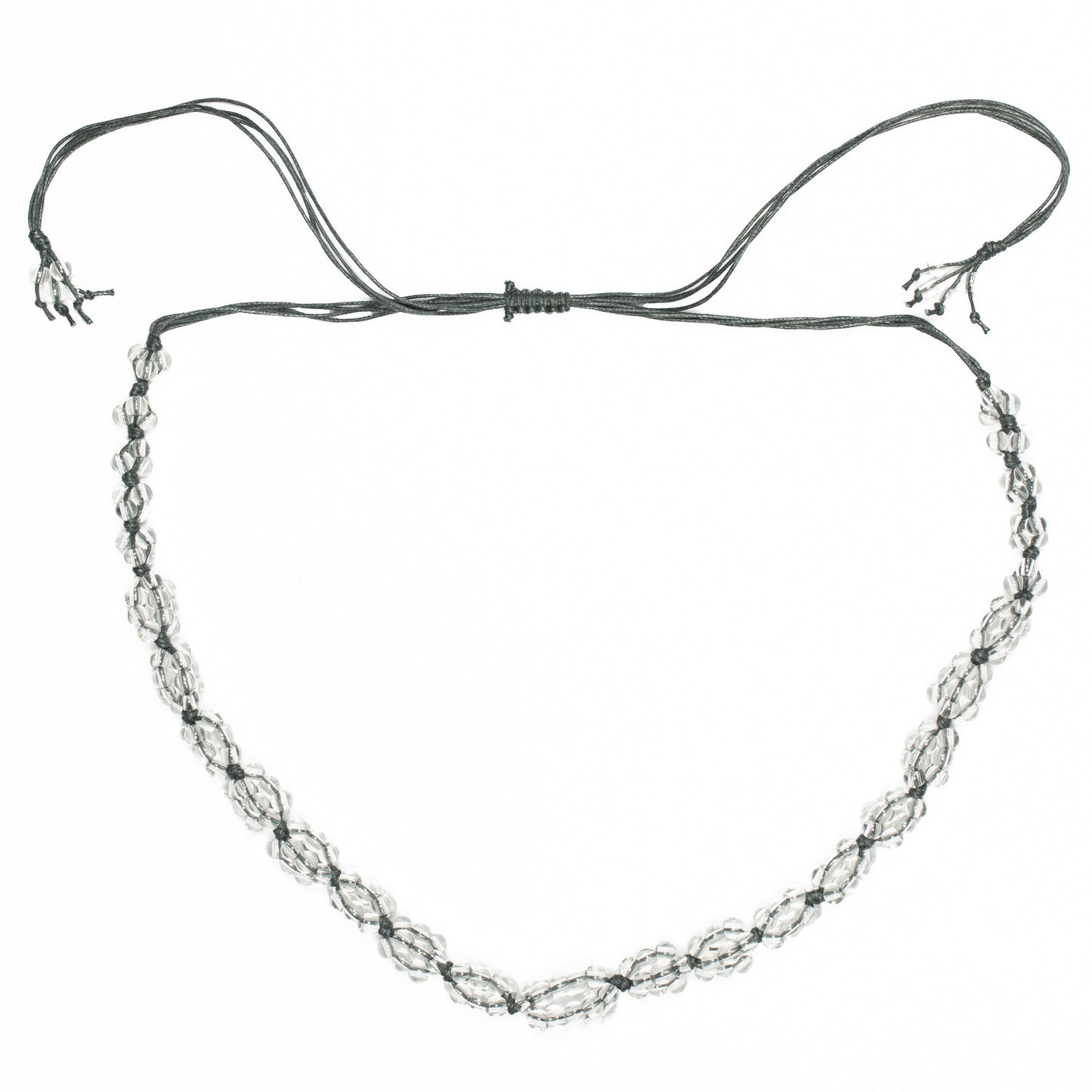 Long Glass Cluster Bead Necklace