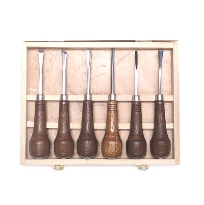 Palm Grip Carving Chisels with Wooden Box - Set Of 6
