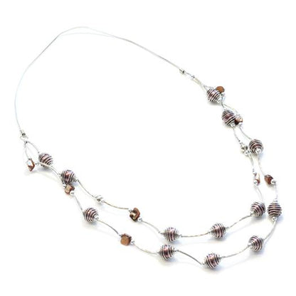 Wrapped Pearl Bead Necklace