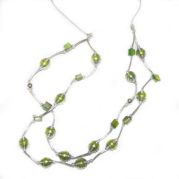 Wrapped Pearl Bead Necklace