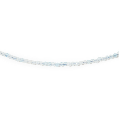 Aquamarine Bead Necklace - 2-3mm