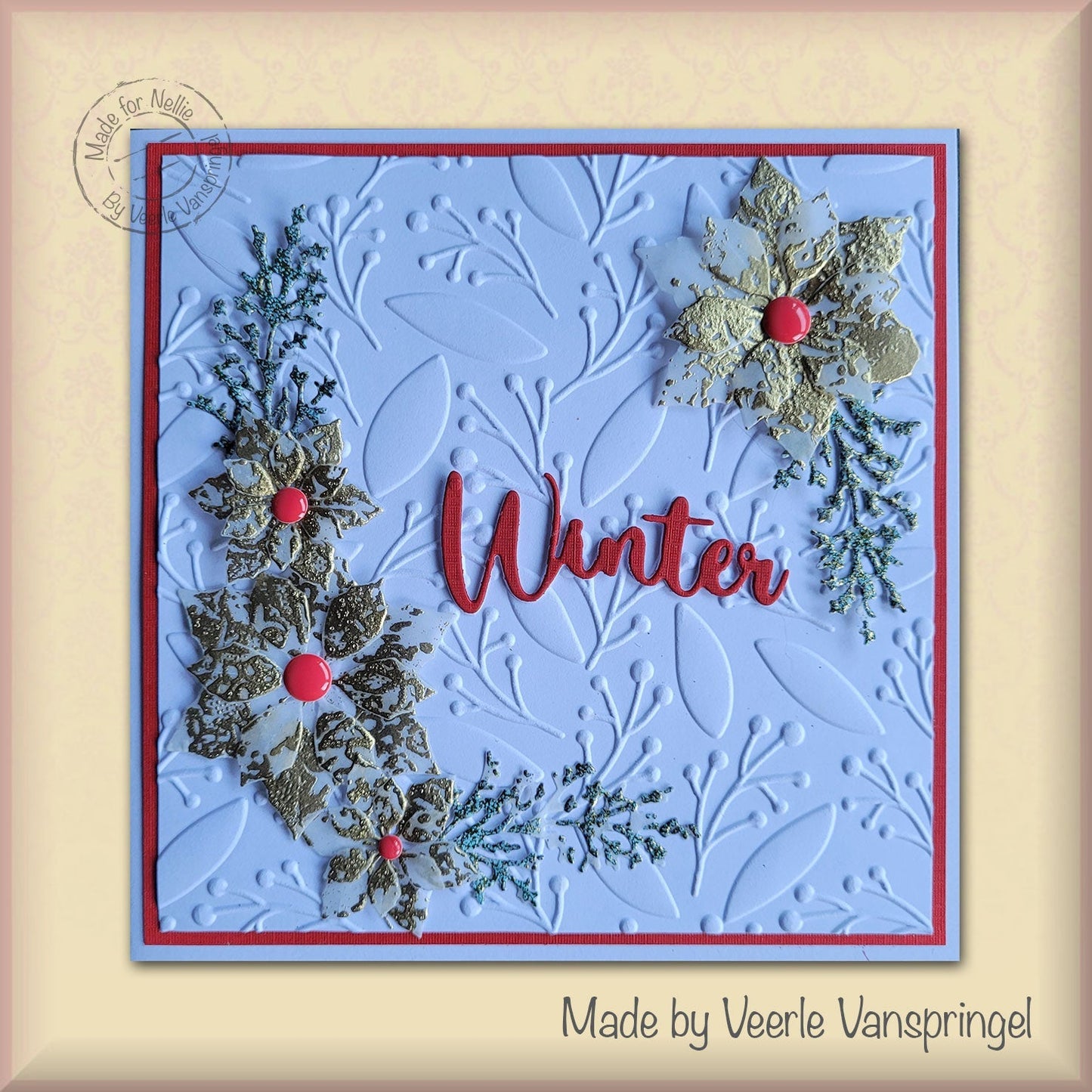 3D Embossing Folder Square - Leaves & Berries