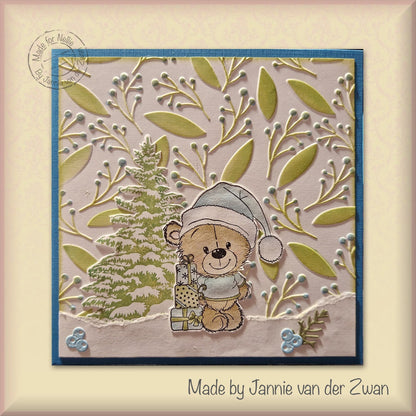 3D Embossing Folder Square - Leaves & Berries