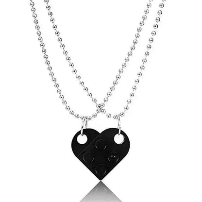 New Heart Shaped Stitching Acrylic Couple Necklace