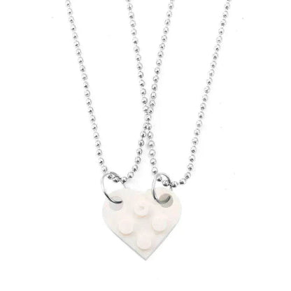 New Heart Shaped Stitching Acrylic Couple Necklace