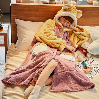New Winter Coral Fleece Pajamas For Women