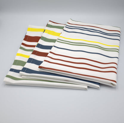 Serviettes à rayures non droites - 6 combinaisons