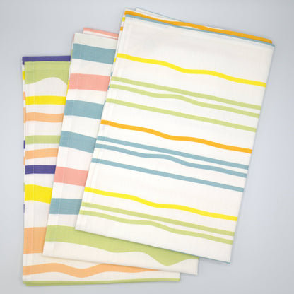 Serviettes à rayures non droites - 6 combinaisons