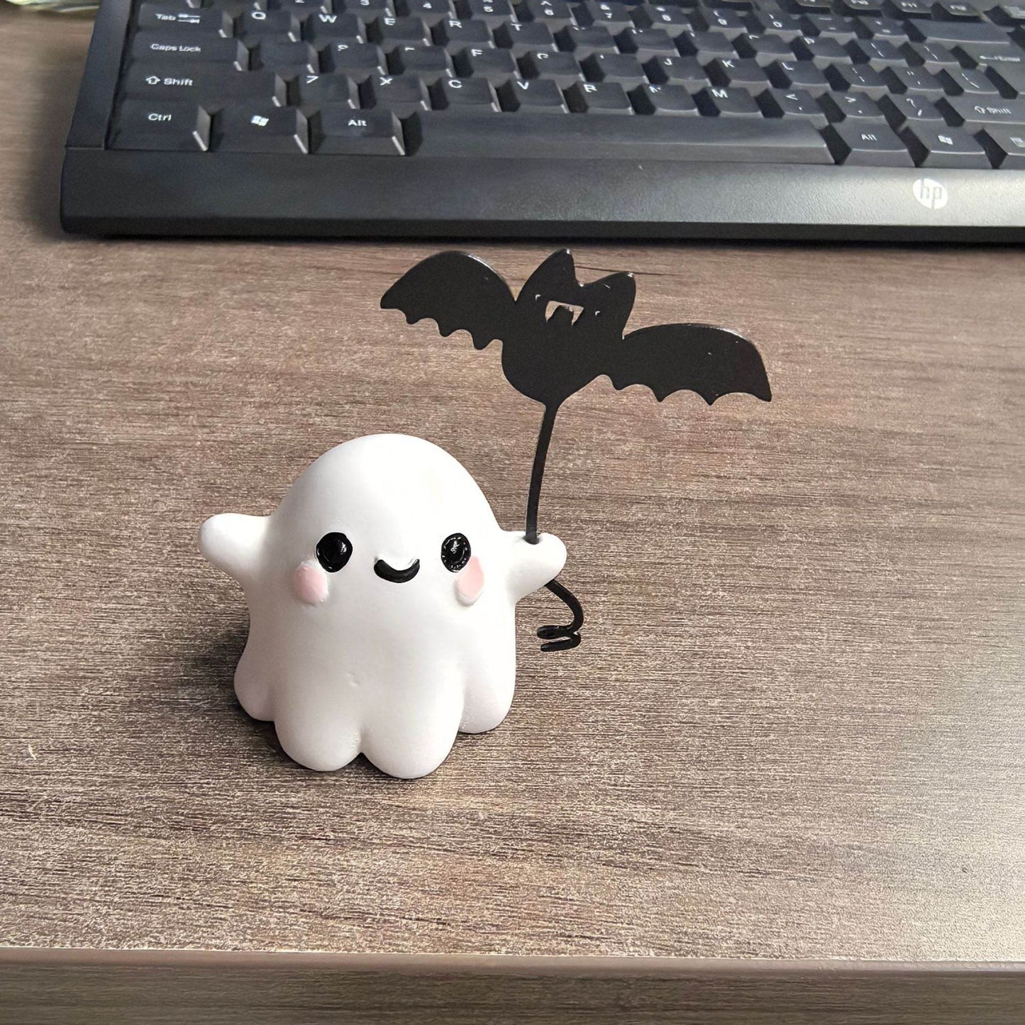 Mini Ghost Walking Dog Statue Halloween Decoration