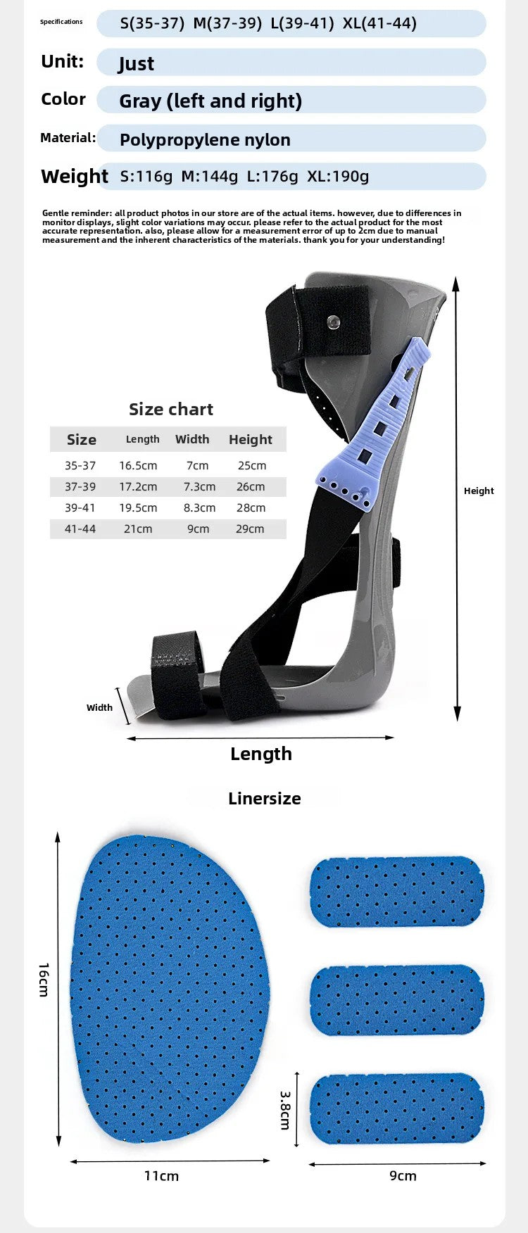 Correction de l'hémiplégie des accidents vasculaires cérébrales et de la Fixation de l'articulation de la cheville avec dispositif d'orthèse de chute de pied pour la Correction de Valgus d'inversion