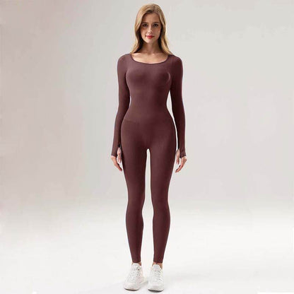 Yoga Jumpsuit & Workout Clothes Slim Thread Long Sleeve Yoga Jumpsuit