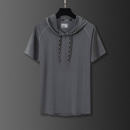Quick-drying Hooded High Elastic Exercise Men's Workout Shirt
