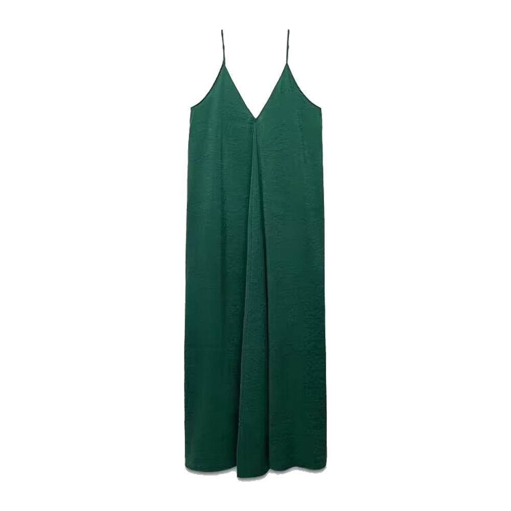 Robe longue d'été élégante pour femme, décontractée, à fines bretelles, unie, col en V, dos nu