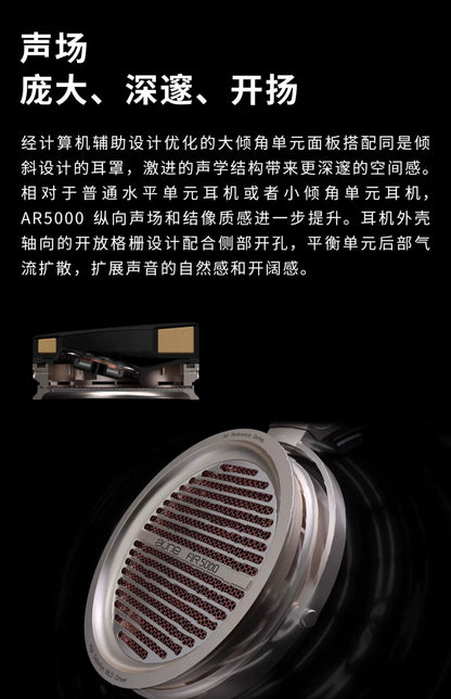 Aune AR5000 Glass Earphones Head Mounted HiFi Fever Stereo Esports Game Monitoring Computer Dynamic
