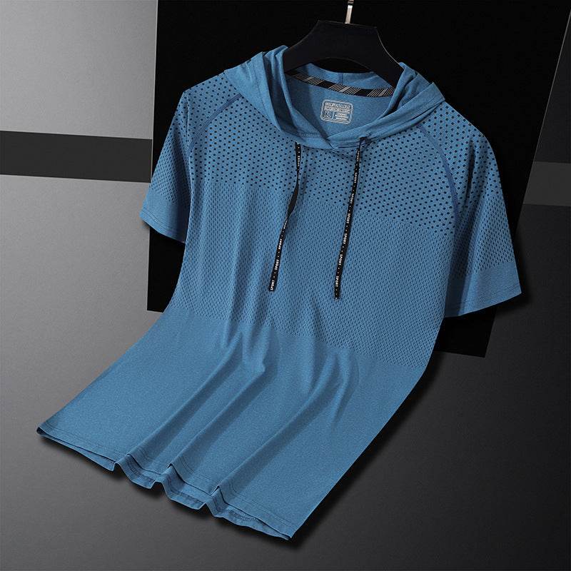 Quick-drying Hooded High Elastic Exercise Men's Workout Shirt
