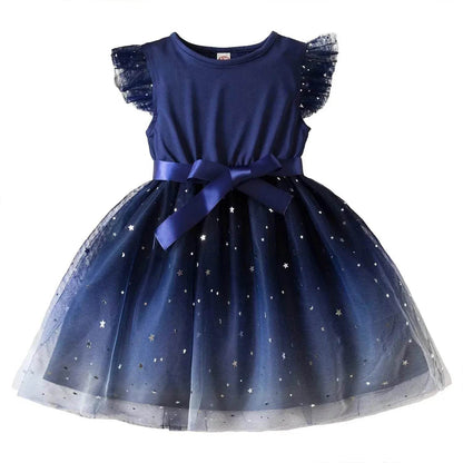 Robe de princesse étoilée pour petite fille, robe d'anniversaire en tulle, robe de fête pour enfants